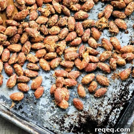 Roasted Parmesan Garlic Almonds: Super savoury, crunchy, crave-worthy, and nutritious to boot. That sounds like the perfect snack food to me!