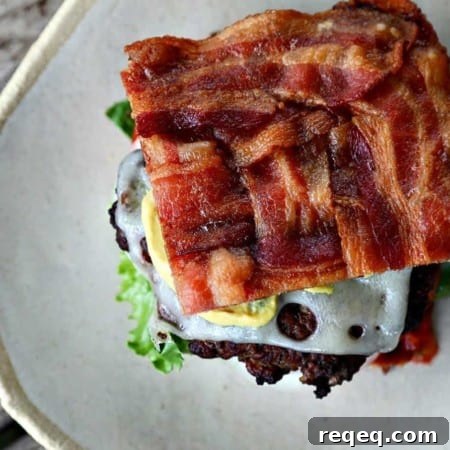 Low-Carb Swiss Bacon Burger Buns Recipe 10 Low-Carb Bacon Bun Swiss Burger thumbnail.