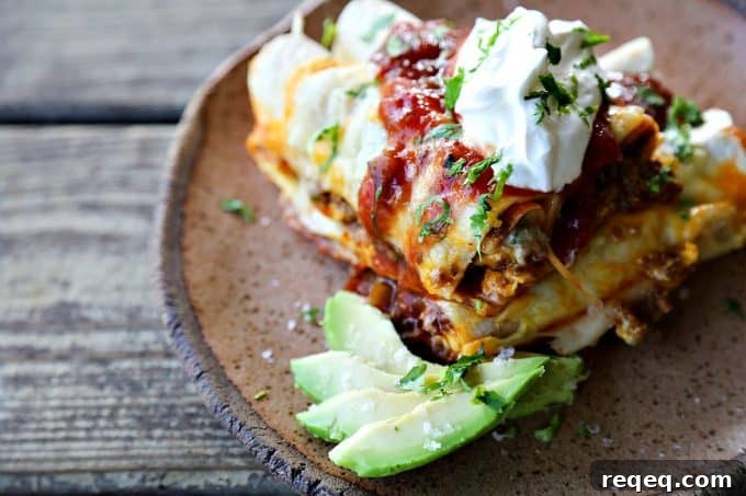 Overnight Breakfast Taco Enchiladas Recipe for Busy Mornings 2 Overnight Taco Breakfast Enchiladas assembled and ready to bake