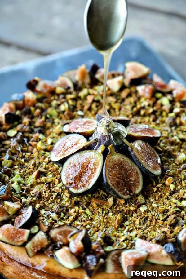 Fig, Pistachio & Honey Goat Cheese Cheesecake Recipe 2 Ultra-creamy, not too sweet, and a feast-for-the-eyes while still being simple to make, this vanilla bean flecked Fig Pistachio Honey Goat Cheese Cheesecake is a show stopper!