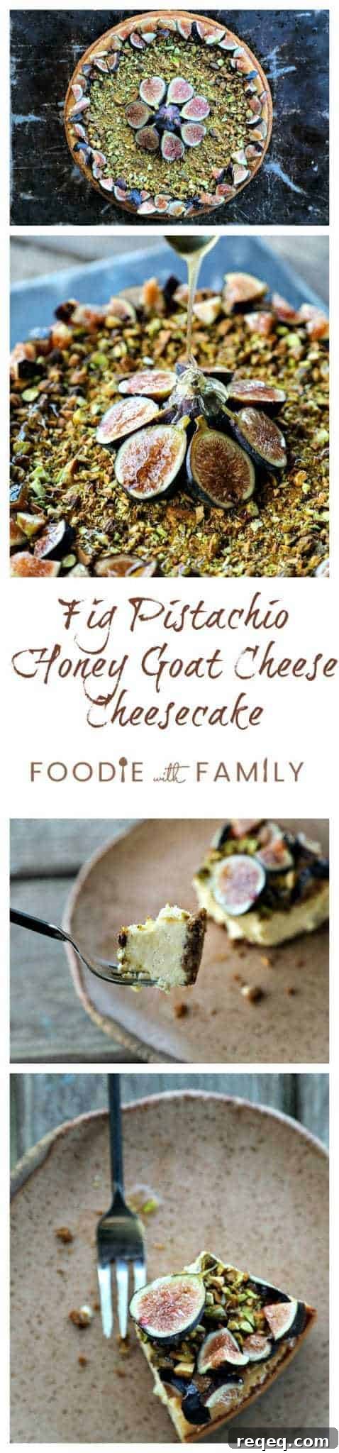 Fig, Pistachio & Honey Goat Cheese Cheesecake Recipe 5 Fig Pistachio Honey Goat Cheese Cheesecake sliced