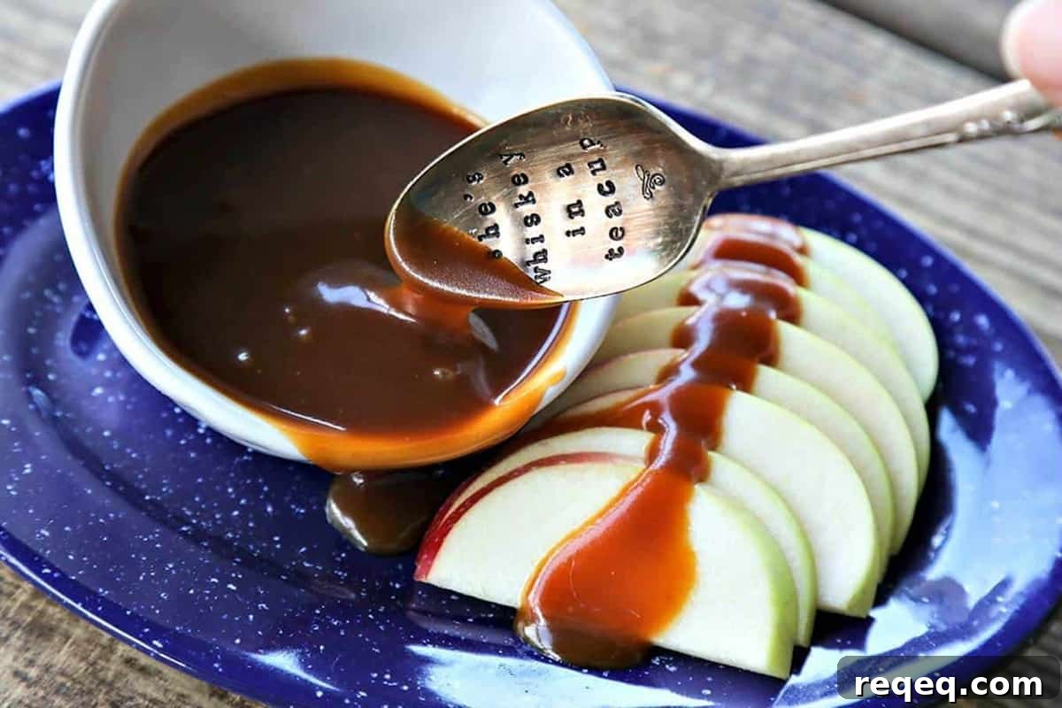 Bourbon Salted Caramel Sauce Recipe for Desserts and Drinks 3 Ultra-smooth, velvety, rich, and dead simple, Bourbon Salted Caramel is sweet with a little background hint of bourbon to keep things exciting.
