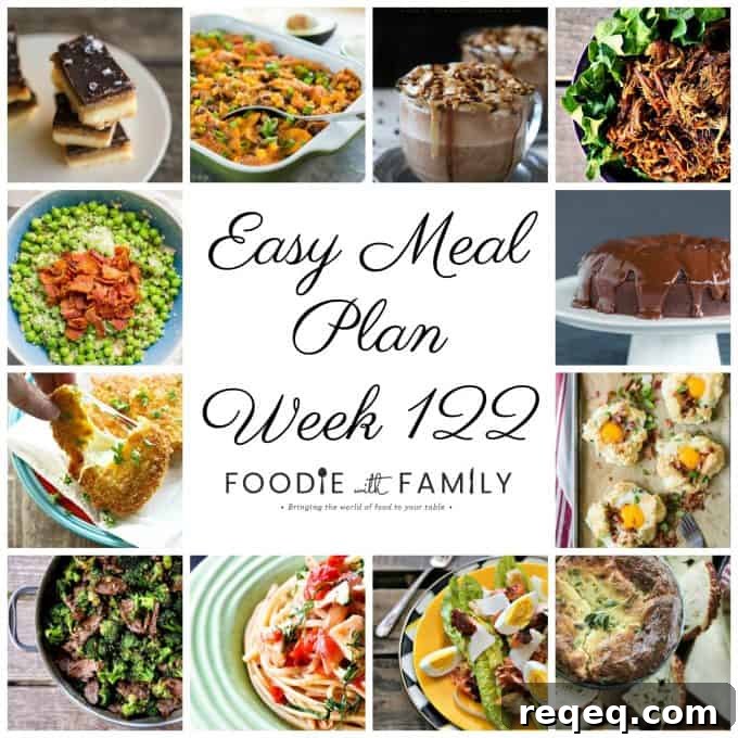 7-Day Meal Plan: Week 122 Weekly Menu & Grocery List 2 Easy Meal Plan Week 122- The best of Foodie with Family and friends. A full week of main dishes, side dishes, drinks, and sweets.