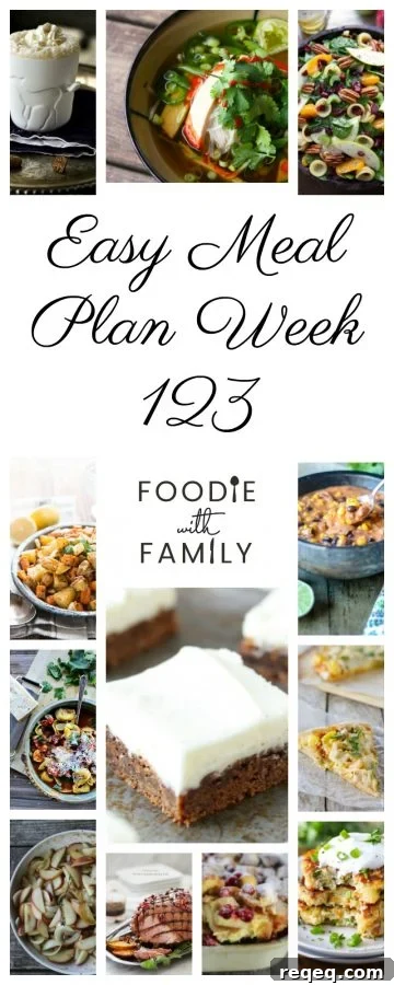 7-Day Meal Plan: Simple Recipes & Grocery List for Week 123 12 Easy Meal Plan Week 123- The best of Foodie with Family and friends. A full week of main dishes, side dishes, drinks, and sweets.
