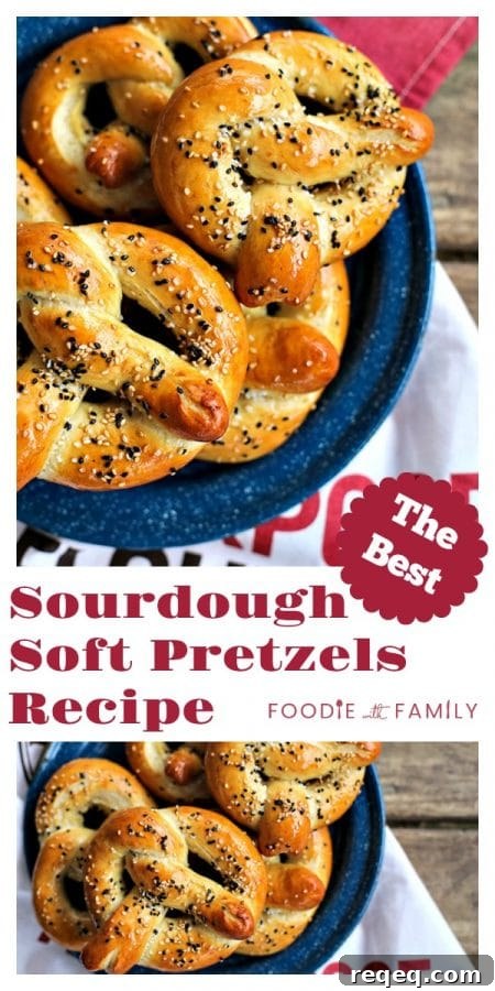 Soft Sourdough Pretzels: Soft-Crust Recipe for Homemade Pretzels 5 Buttery, salty, and topped with delicious sesame seeds, these chewy yet tender, golden brown sourdough soft pretzels are truly the best. Bonus: This is made with unfed starter, so no special timing needed!