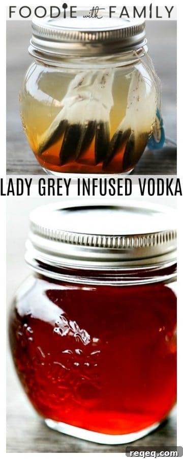 Lady Grey-Infused Vodka Recipe and Serving Ideas 5 Tart and sweet notes of bergamot and orange make this Lady Grey Infused Vodka a delicious addition to vodka and tonics or craft cocktails.