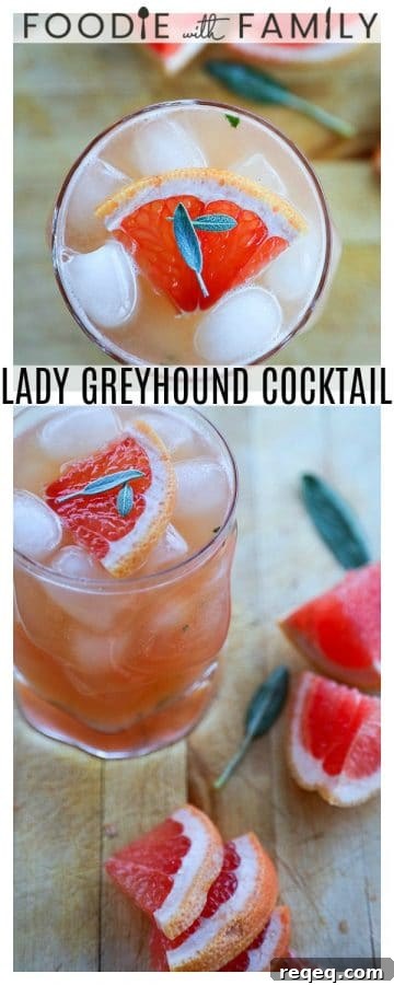 Lady Greyhound Cocktail: Tea-Infused Gin & Grapefruit Drink 5 The Lady Greyhound Cocktail; Lady Grey infused vodka, fresh grapefruit juice, sage, and a little honey combine for this bright, sunny, and ultra refreshing twist on a classic greyhound.
