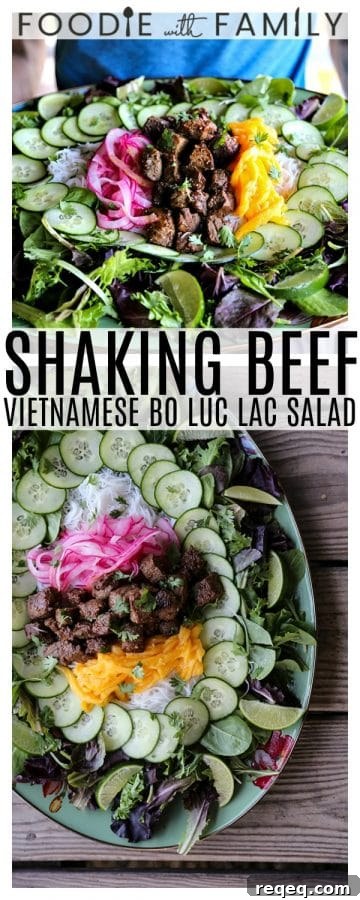 Vietnamese Shaking Beef (Bo Luc Lac): Classic Sizzling Steak Recipe 5 Bo Luc Lac - Shaking Beef - Vietnamese salad plated and ready to serve.