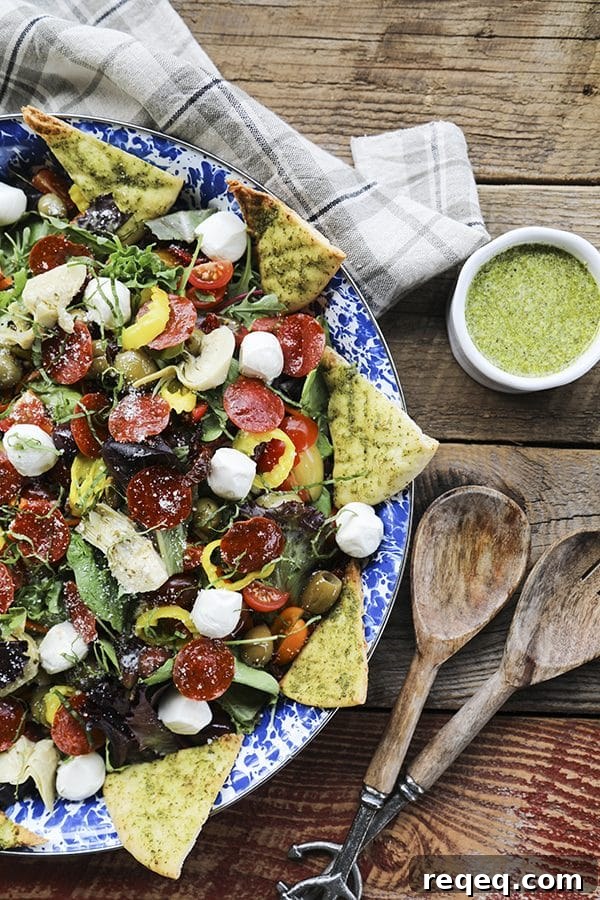Pizza Salad Recipe: How to Make a Crispy Crust Pizza Salad Bowl 4 Supreme Pizza Salad loaded with toppings.