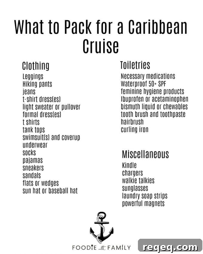 Caribbean Cruise Packing List: What to Bring for a Tropical Vacation 8 What to Pack for a Caribbean Cruise: a printable list from Foodie with Family
