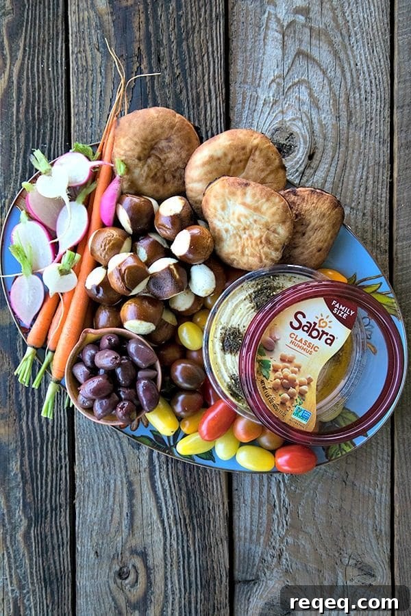 After-School Hummus Snack Board Ideas for Kids and Teens 2 Make the ultimate Hummus After School Snack Board using the 3, 2, 1 Rule.