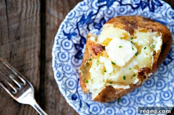 Perfectly Crispy Baked Potato: Foolproof Oven Method 2 A crisp, salty skin with fluffy insides—perfect baked potatoes.