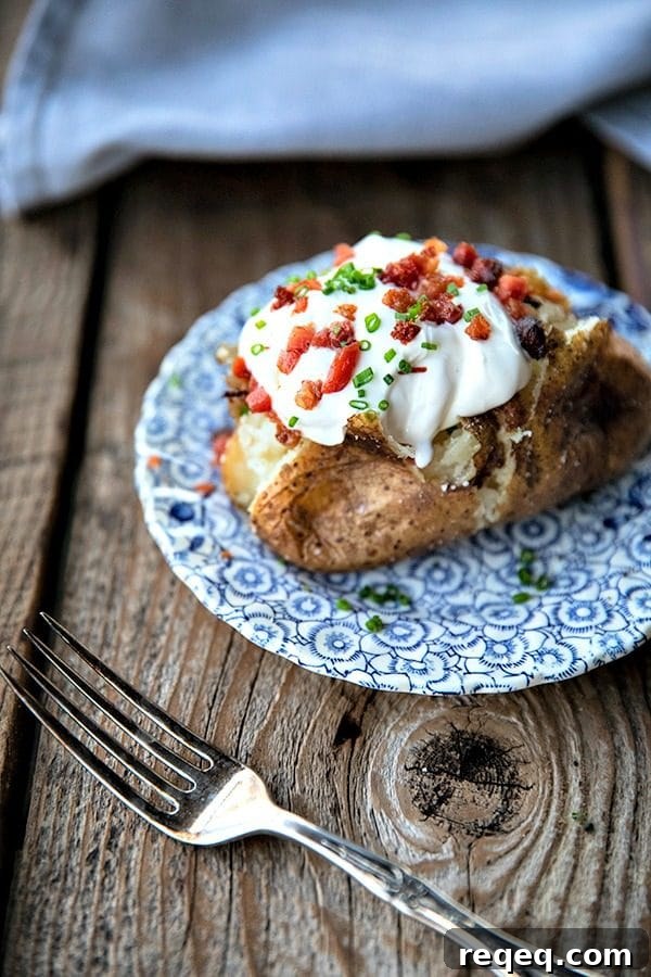 Perfectly Crispy Baked Potato: Foolproof Oven Method 3 Perfectly baked potatoes ready for toppings.