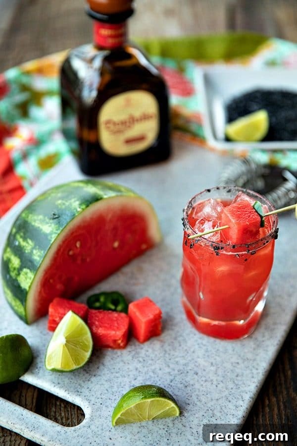 Spicy Watermelon Margarita (Sandía en Fuego Cocktail) 5 Pretty pink Watermelon Margaritas are refreshing, thirst quenching, lightly sweet cocktails for any time you need to cool down and chill out.