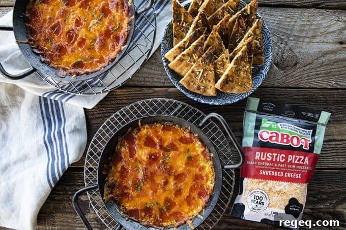 Creamy Baked Pizza Dip with Sausage and Mozzarella 4 Pizza Dip a.k.a. crustless pizza
