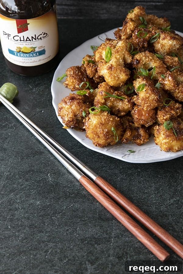 Crispy Cauliflower Wings Recipe with Zesty Buffalo Sauce 4 These incredible and incredibly simple, crunchy, baked Cauliflower Wings are sublimely sticky courtesy of the flavourful ginger and garlic teriyaki glaze.