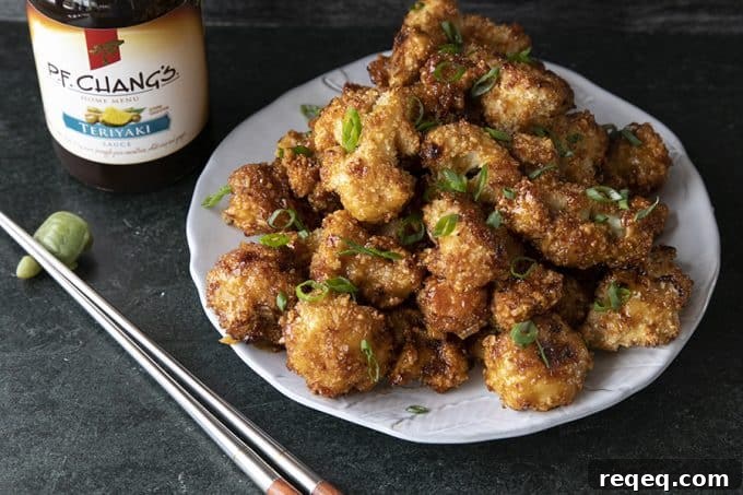 Crispy Cauliflower Wings Recipe with Zesty Buffalo Sauce 7 These incredible and incredibly simple, crunchy, baked Cauliflower Wings are sublimely sticky courtesy of the flavourful ginger and garlic teriyaki glaze.