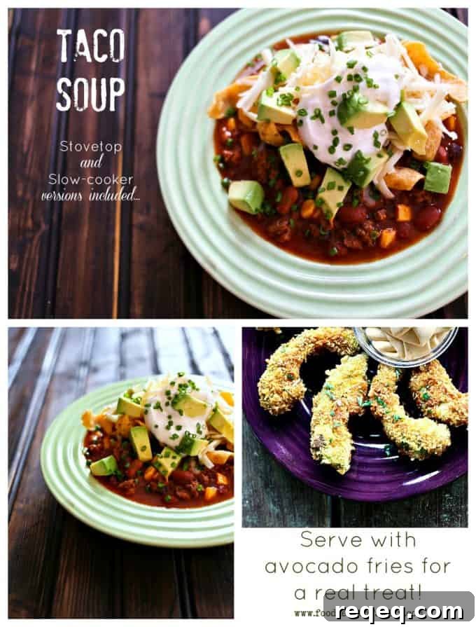 Taco-Soup-Served-With-Avocado-Fries