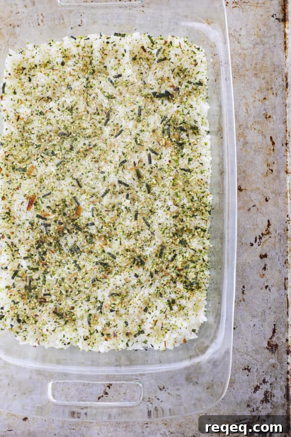 California Roll Sushi Bake Recipe: Creamy Baked Sushi Casserole 3 Sushi Bake - California Roll Style