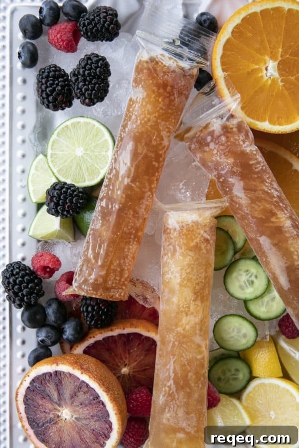 Pimm's Cup Boozy Popsicle Recipe for Grown-Up Summer Treats 4 Pimm's Cup Recipe boozy popsicles are made of a gin-based liqueur, fizzy Prosecco, a hint of lemon and strawberry puree, and are guaranteed to refresh you!