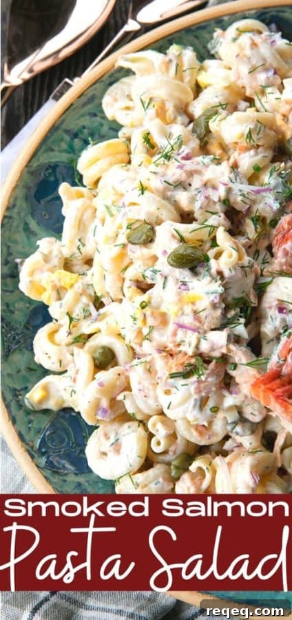 Smoked Salmon Pasta Salad is about to become your new favourite pasta salad. Savoury smoked salmon, a simple creamy dill dressing, hard-boiled eggs, capers, and red onions combine to amp up pasta salad to a whole new level. You'll find yourself craving this!