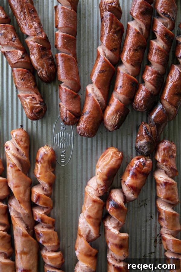 Spiral-Cut Hot Dogs: Crispy, Twisty Grilled Snack 2 A Spiral Hot Dog maximizes the grilled crispy bits making them the ultimate char-grilled hot dogs for holding onto all the mustard, ketchup, relish, and onions that a good hot dog deserves!