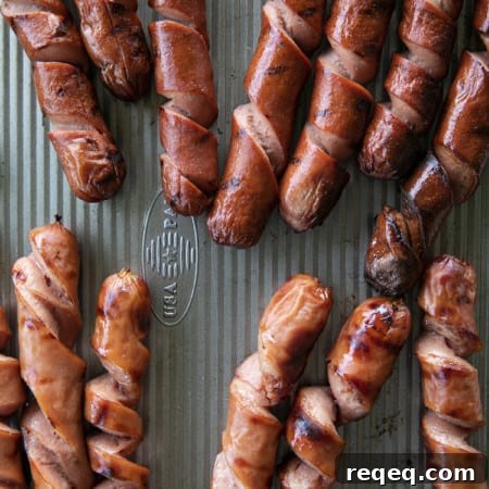 Spiral-Cut Hot Dogs: Crispy, Twisty Grilled Snack 13 A Spiral Hot Dog maximizes the grilled crispy bits making them the ultimate char-grilled hot dogs for holding onto all the mustard, ketchup, relish, and onions that a good hot dog deserves!