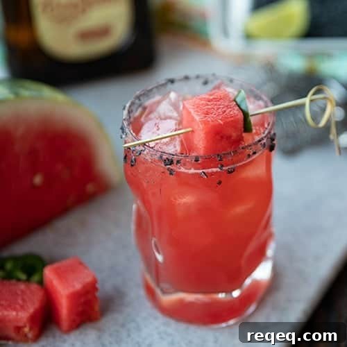 Pickled Pico de Gallo: Tangy Mexican Salsa Recipe 7 Pretty pink Watermelon Margaritas are refreshing, thirst quenching, lightly sweet and spicy cocktails for any time you need to cool down and chill out. Made vibrant with just 5 super fresh, all-natural ingredients, these are the ultimate way to relax!