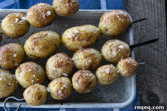 Crispy Grilled Potatoes with Garlic and Herbs 4 u're going to love this amazing Grilled Potatoes recipe; a simple recipe for a delicious side dish so good and so easy to make that they just might make you shelve your other potato recipes for the summer months.
