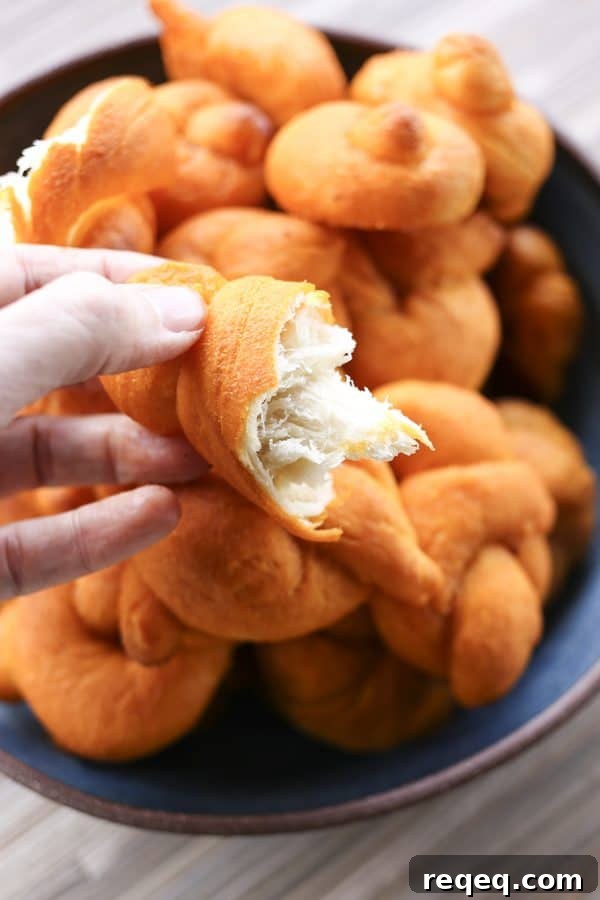 Buffalo Garlic Knots: tender, three bite sized spicy Buffalo Garlic Knots