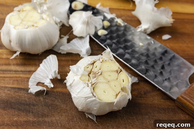 Crispy Air-Fryer Roasted Garlic: Sweet, Caramelized Cloves 3 Preparing whole heads of garlic for roasting