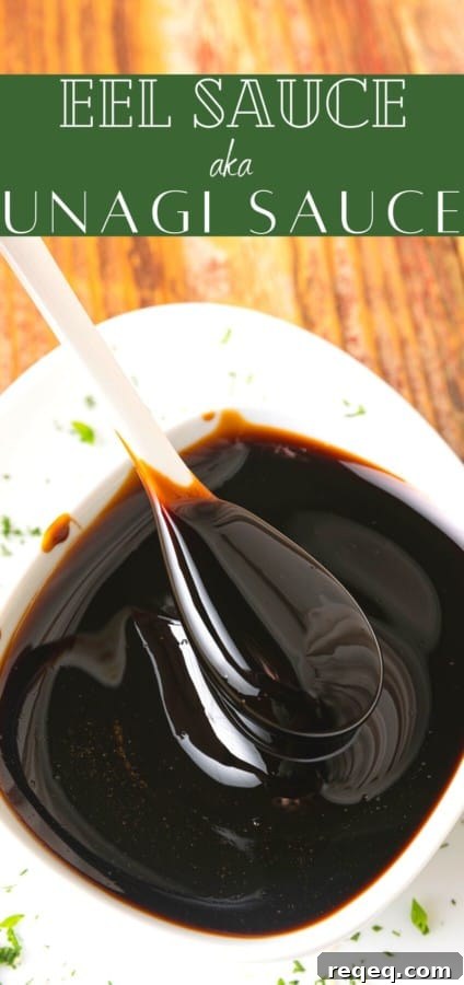 Classic Japanese Unagi Sauce is a glossy, lusciously thick and flavourful multi-purpose condiment made of just soy sauce, mirin, and sugar. These three simple ingredients are simmered together until shiny and sticky.