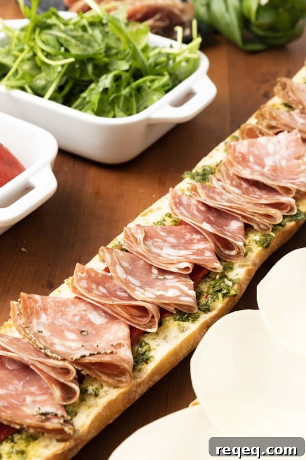Classic Salami Sandwich Recipes for Quick, Flavorful Lunches 12 Wrapped pressed baguette chilling in the fridge.