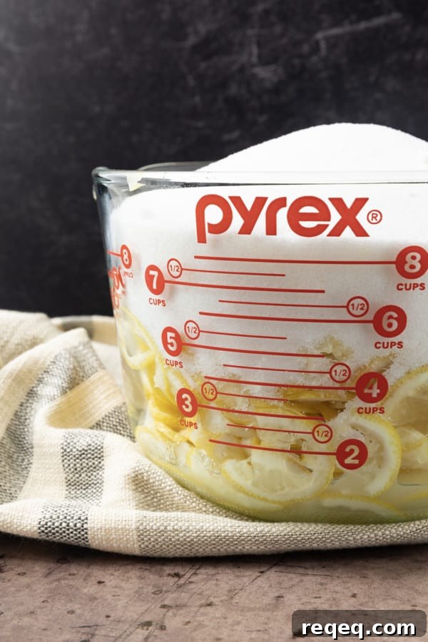Mix lemons with sugar or honey to begin drawing out juices.
