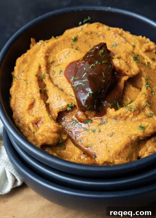 These mashed savoury, spicy sweet potatoes will bring excitement to any meal. Serve it with roast pork, chicken, on tacos or rice bowls!