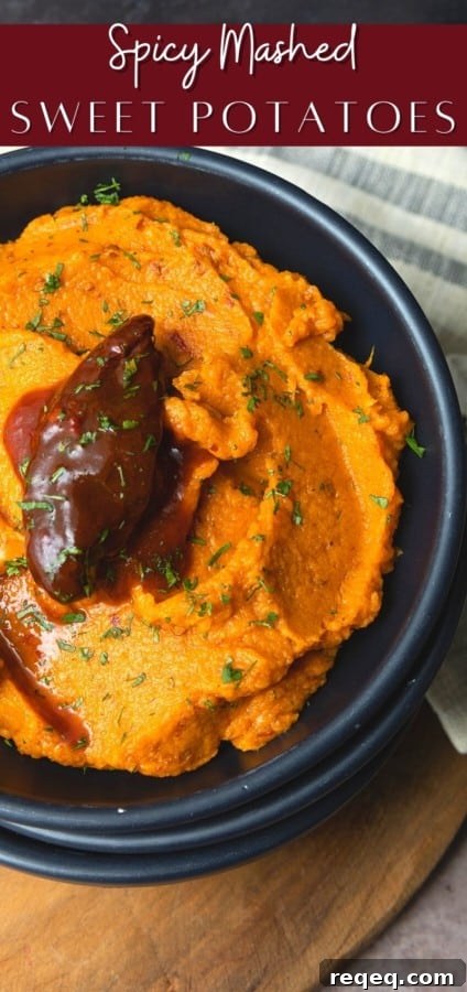 These mashed savoury, spicy sweet potatoes will bring excitement to any meal. Serve it with roast pork, chicken, on tacos or rice bowls!