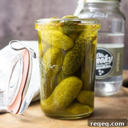 Moonshine Pickles Recipe: How to Make Boozy Canned Cucumbers 6 Moonshine pickles — crunchy pickles with boozy brine.