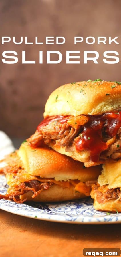 Smoky Pulled Pork Sliders with Tangy BBQ Sauce 10 Easy Pulled Pork Sliders: Pillowy rolls filled with delicious, mouth-watering, tender pulled pork, bbq sauce, and cheese are brushed with melted butter, garlic, and herbs, then baked to toasty, melty perfection. They’re like the little black dress of the sandwich world and perfect for every occasion. Bonus: They're done in 30 minutes from start to finish!