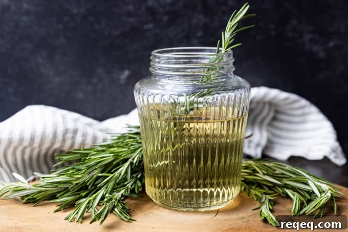 Homemade Rosemary Simple Syrup Recipe for Cocktails & Desserts 3 Rosemary simple syrup captures the citrus flavors and woodsy, mint-like fragrance of the freshest rosemary to add to your favourite cocktails, cakes, ice cream, and hot or cold drinks. Elevate your happy hour with this sophisticated yet inexpensive addition that tastes like a million dollars.