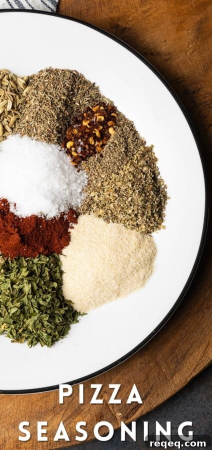 Homemade Pizza Seasoning Blend for Authentic Flavor 6 A little sprinkle of this magical pizza seasoning fairy dust makes every pizza better, and happily it takes 5 minutes to toss together. Having a jar of this homemade pizza seasoning recipe on hand is non-negotiable. Whether you’re crafting homemade pizzas or gussying up a frozen pizza, this homemade seasoning blend elevates everything. Don’t stop at pizza, though; sprinkle it on popcorn, pasta, and more!