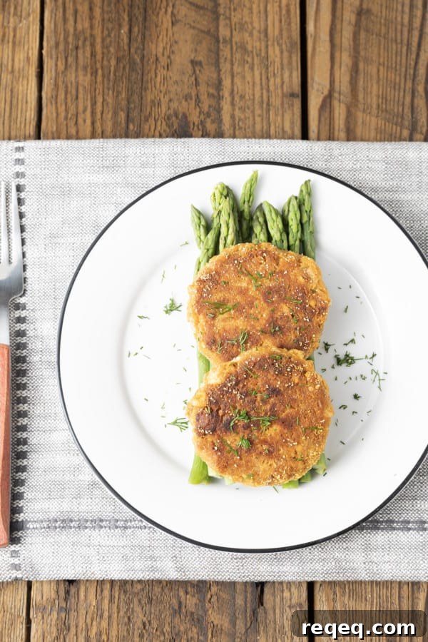 Old-Fashioned Salmon Patties - golden brown and crispy