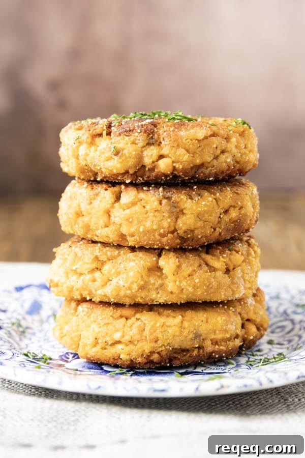 Served salmon patties with garnish