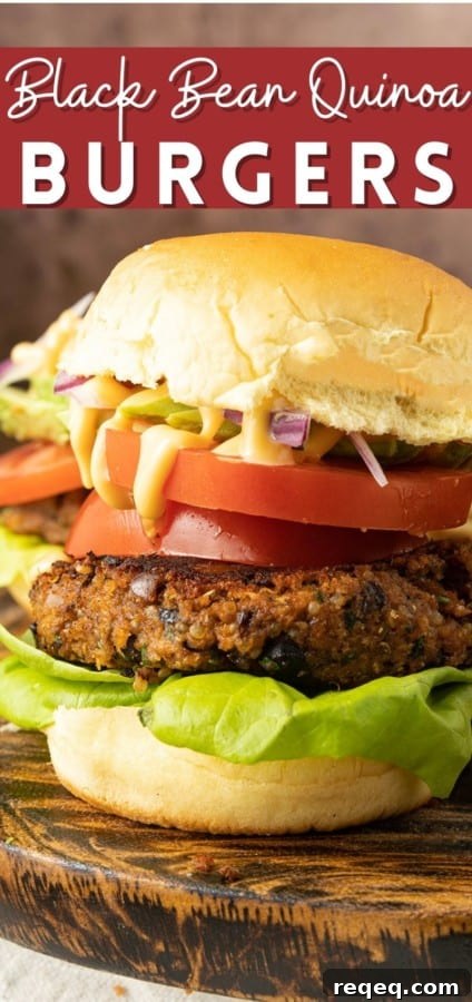 Black Bean and Quinoa Burgers with Avocado Cilantro Sauce 6 Full of fantastic texture and nobbly with black beans, these hearty and flavourful black bean quinoa burgers made with simple ingredients satisfy serious veggie burger cravings and big taste.