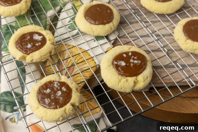 Dulce de Leche Cookie Recipe: Chewy Caramel Treats for Dessert 5 dulce de leche thumprint shortbread cookies on a plate