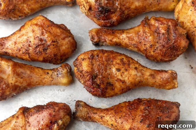 smoked chicken drumsticks on a pan