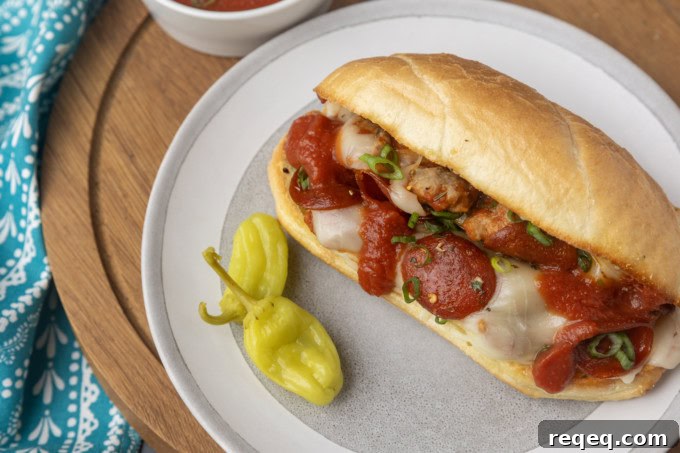Savory Pizza Sandwich Recipe: Crispy, Cheesy, and Quick 6 pizza sub sandwich on a plate