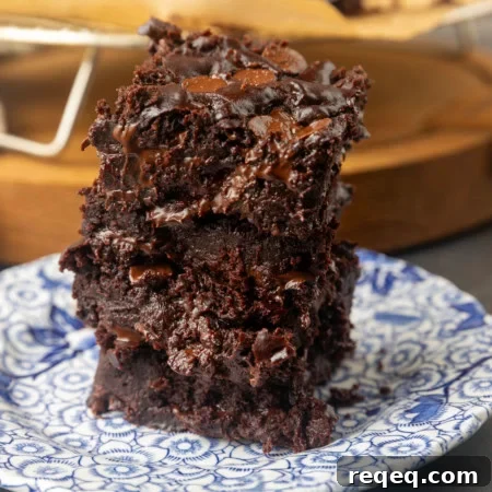 Fudgy Greek Yogurt Brownies with Extra Moist Texture 6 Greek yogurt brownies eggless brownies on a plate