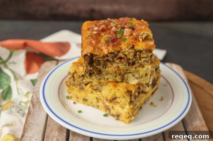 high protein egg bake on a plate