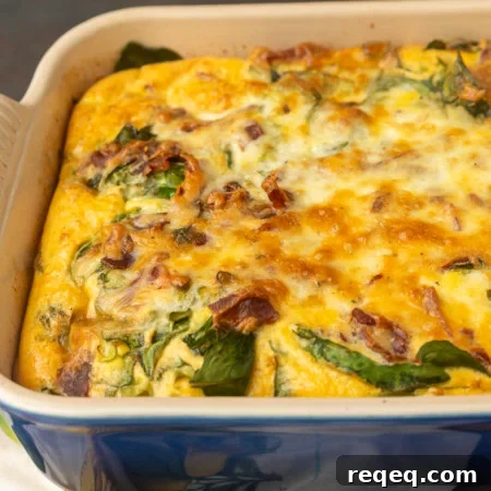 high protein egg bake in a pan