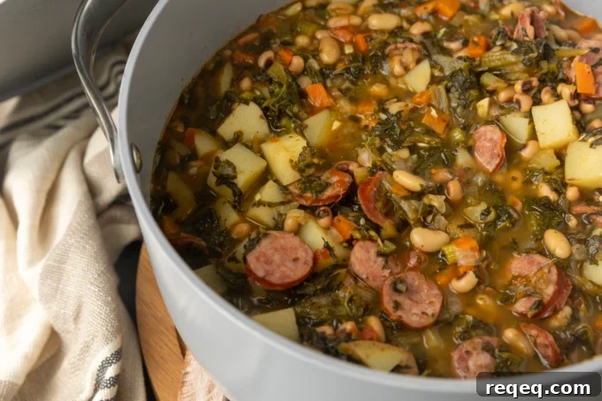 swamp soup in a bowl and in a dutch oven